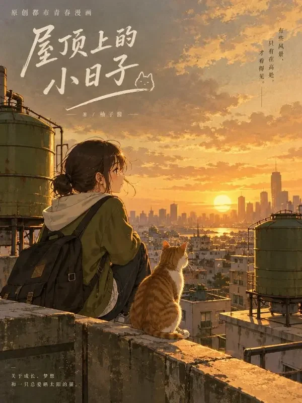 猫影手掌封面插画，治愈、冒险、成长题材，作者黄荆石